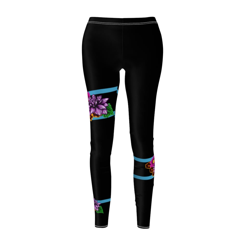 Band and Flower Casual Leggings